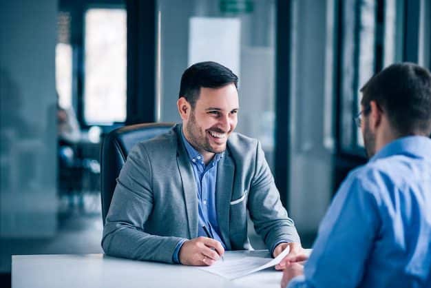 handsome male client signing document meeting with real estate agent 109710 1809